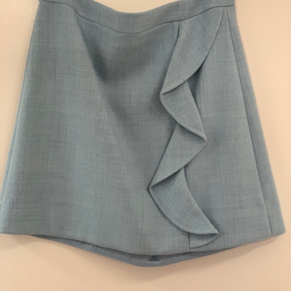 J CREW MINI SKIRT CAROLINA BLUE 10 WOOL